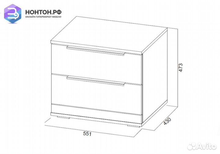 Тумба прикроватная Лагуна 8 гикори темный / белый