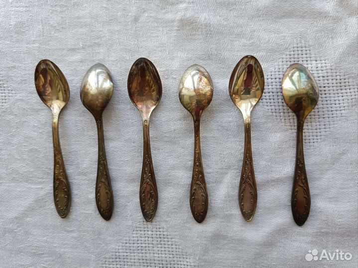 Ложки вилки ножи СССР мельхиор мнц позолота