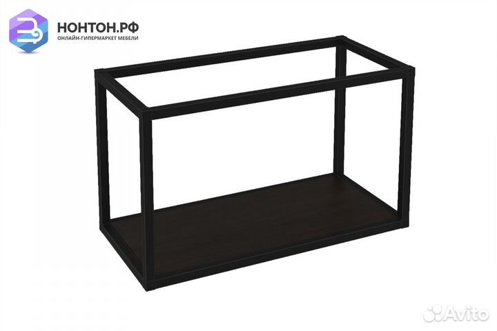 Полка Лофт пмг-Л 600 черная / венге