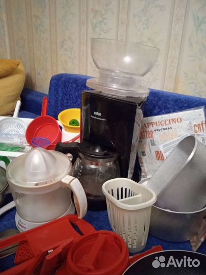 Гриль, Сковороды,кофеварка,соковыжималка,кухонная