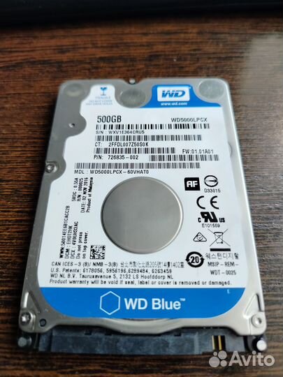 Hdd 2.5 wd 500gb-почти не использовался