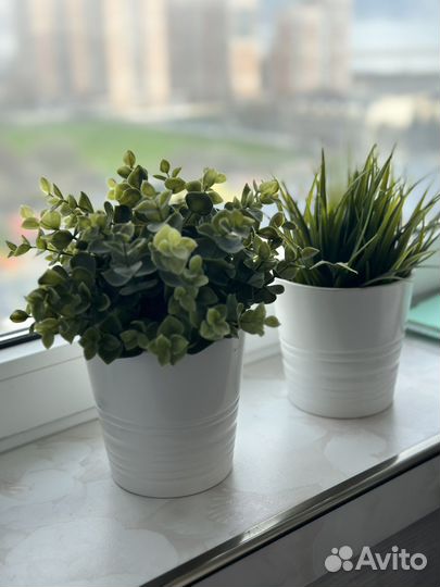 Искусственные цветы IKEA икея с кашпо