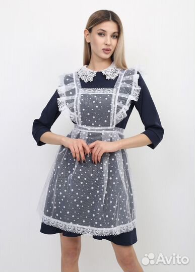 Белый школьный фартук