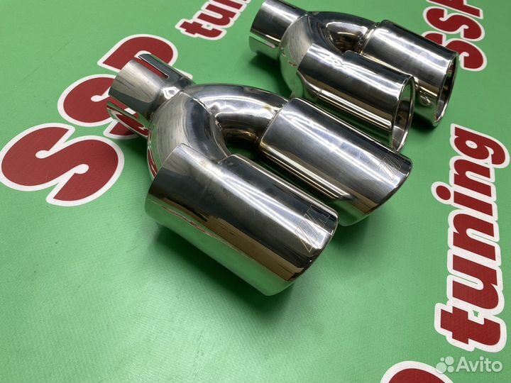 Насадки на глушитель для BMW M двойные хром