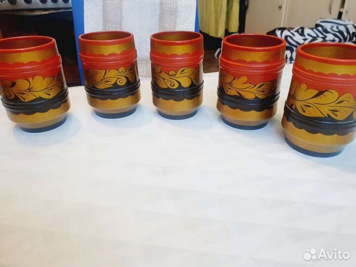 Деревянные стаканчики хохлома
