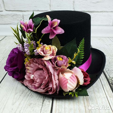 Цилиндр женский с цветами