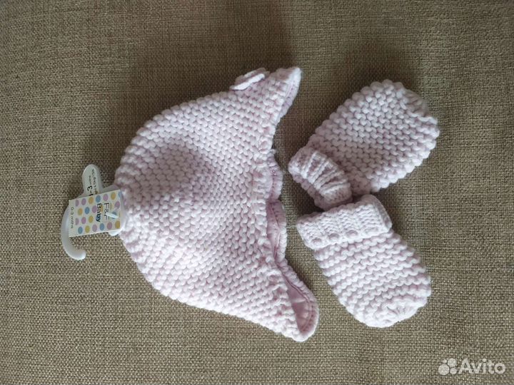 Новый комплект шапка,варежки F&F