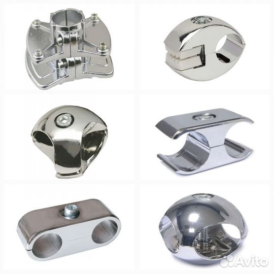 Труба хромированная, крепеж