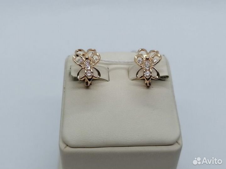 Золотые серьги С камнями (Au 585) (Ахт)