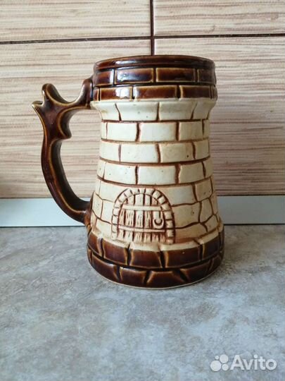 Кружка пивная стеклянная, керамическая