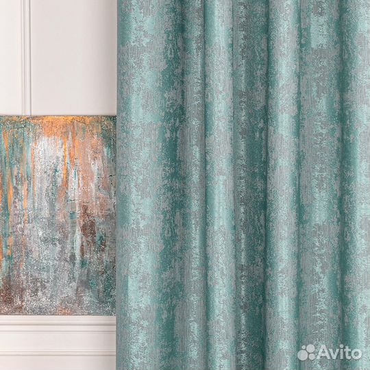 Шторы мрамор Зарина Бирюза