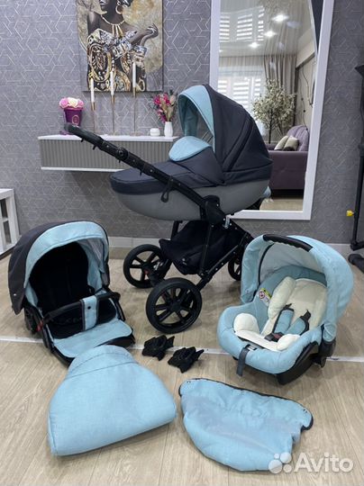 Коляска 3 в 1 (гелиевые колеса) доставка