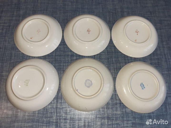 Посуда блюдца фарфор 19 век СССР