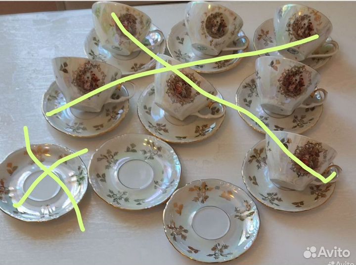 Чайные пары Мадонна ГДР kahla и Полтавский СССР