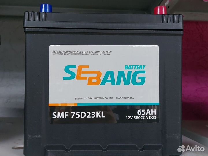 Аккумулятор Sebang 65Ah Киа/Хундай