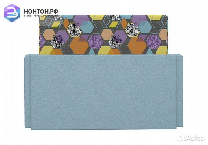 Диван выкатной Виктория-5 с узором голубой