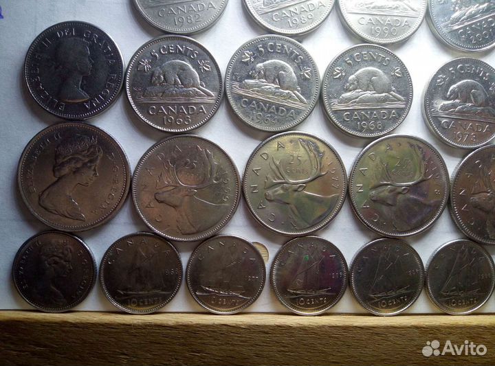 Канадские центы с 1942-2012год