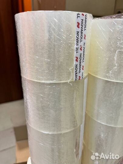 Скотч прозрачный 66м 75мм/Широкий Новаролл прочный