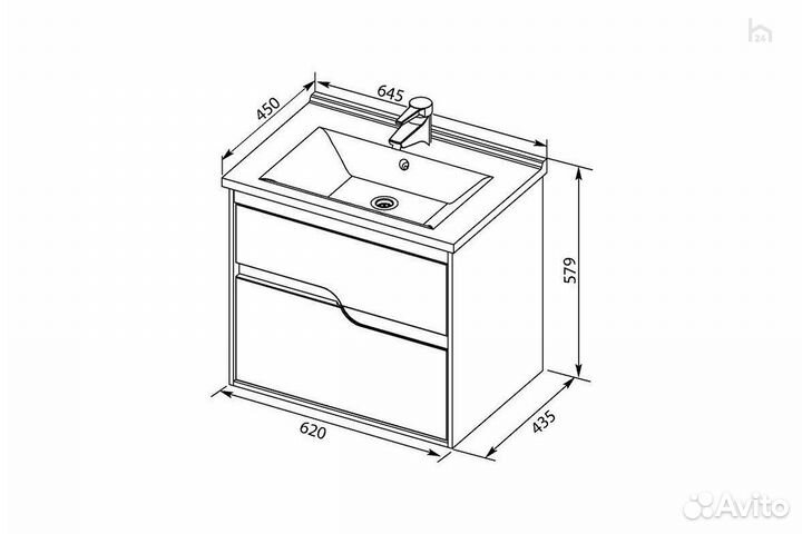 Тумба под раковину для ванной 65 Модена