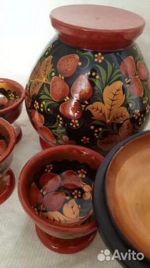Набор посуда хохлома ложки горшок