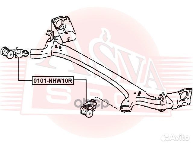 Сайлентблок заднего рычага 0101-NHW10R asva
