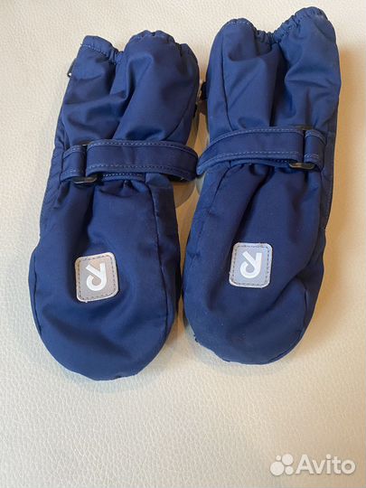 Варежки краги reima 2 зимние на замочках синие