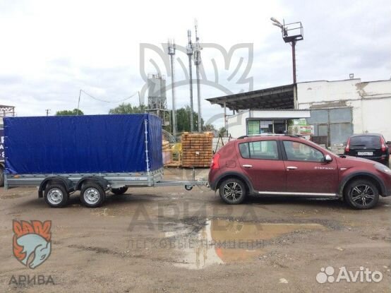 Двухосный прицеп с тентом 150 см мзса 817731.022