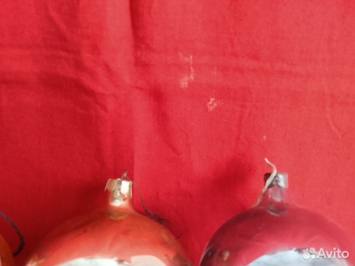 Елочные игрушки СССР. Шары роспись.Средний размер