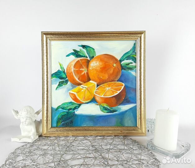 Сочные апельсины. Картина маслом 30\30см