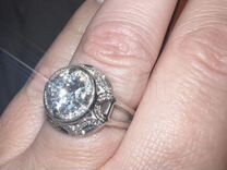 Кольцо-30% бриллиантовая огранка, 9 к, серебро