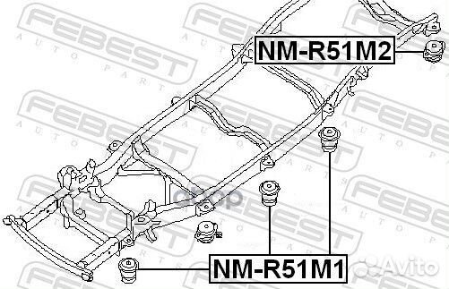 Подушка рамы nissan pathfinder R51M 2005- nm-r51m2