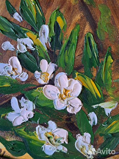 Картина маслом на холсте птицы