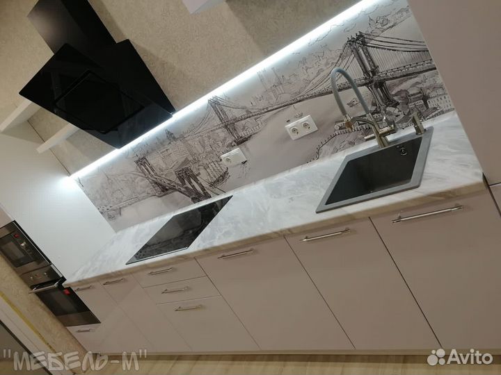 Кухня модульная Олива белый глянец