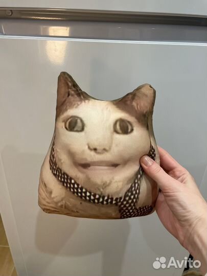 Подушка мем Бу испугался