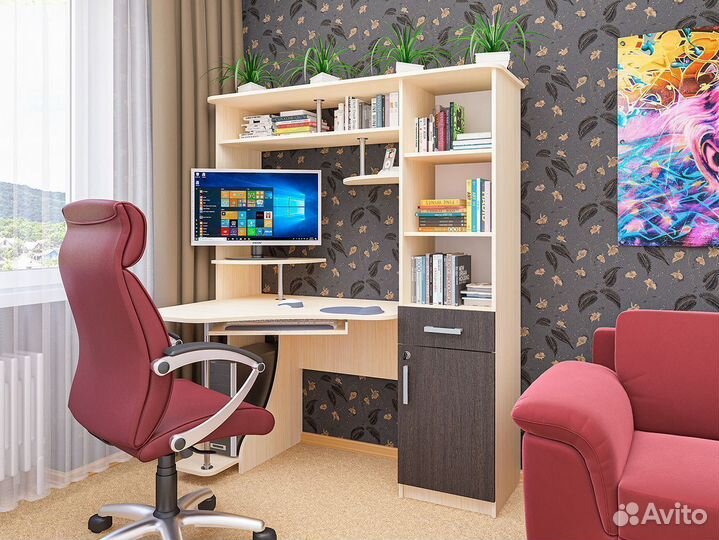 Большой стол угловой с пеналом и замком ск-31