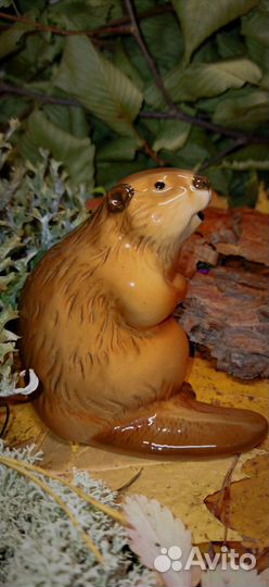 Бобр, бобёр статуэтка фарфоровая