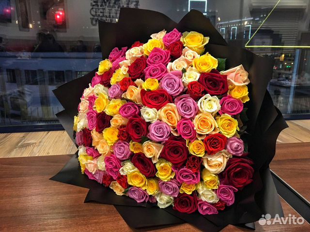 Букет 101 роза 40см. Цветы доставка