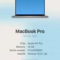 Apple Macbook Pro m1 16