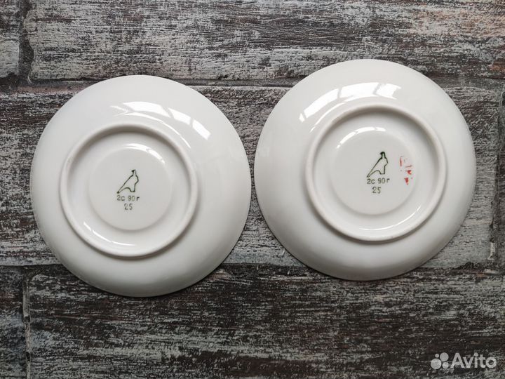 Блюдца от сервиза тет-а-тет Дулёво