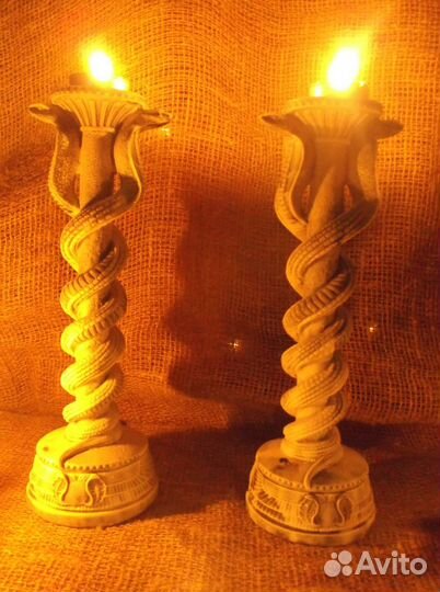 Подсвечник интерьерный большой из камня