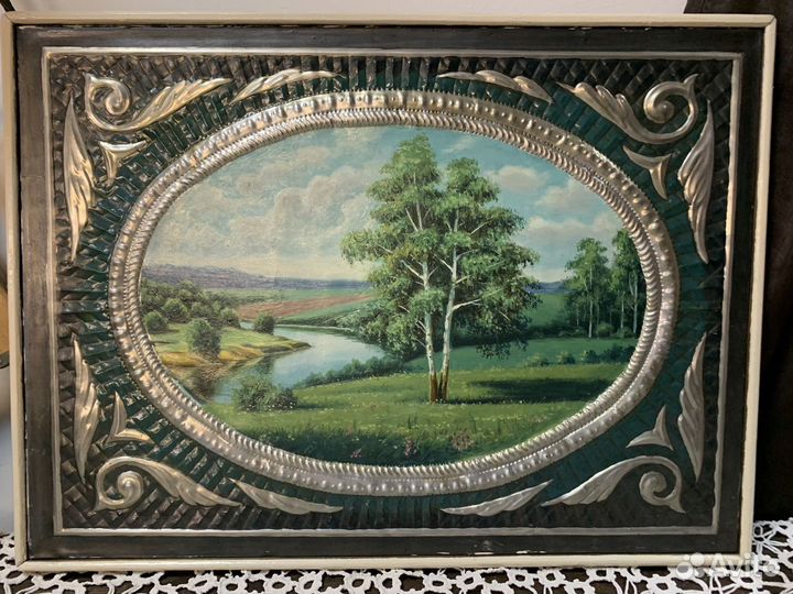 Старинная картина маслом