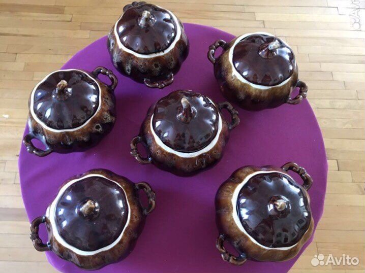 Горшки для запекания керамика, набор из 6 шт