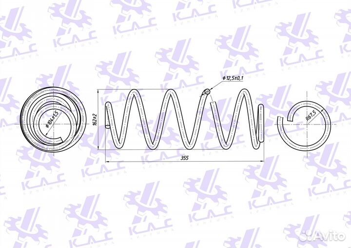 Пружина (2 шт.) передней подвески Toyota Corolla