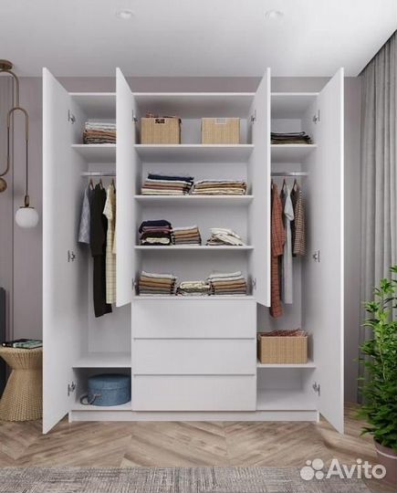 Шкаф 4х створчатый 3 ящика 160 см 1,6м шкаф новый