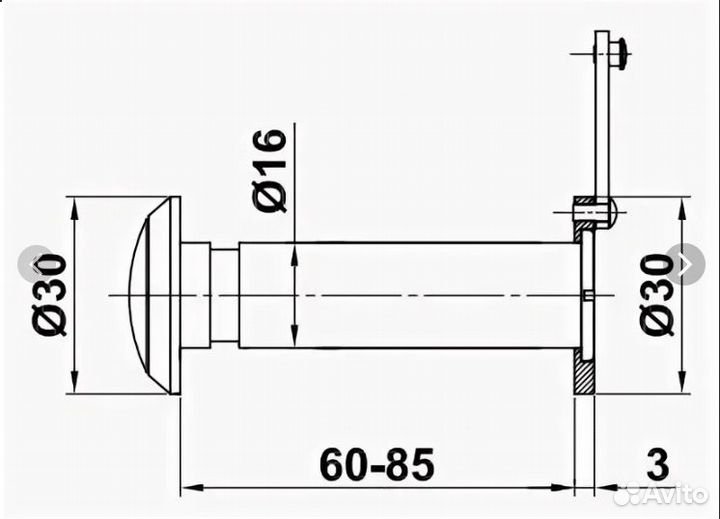 Глазок дверной amig 5-16/60-85 латунь