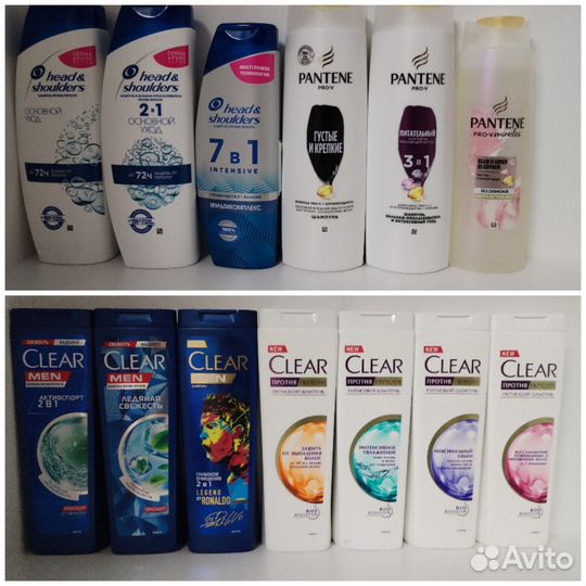 Шампунь clear, Pantene, wella, dove, head &
