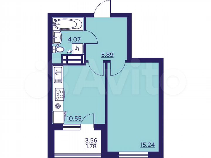 1-к. квартира, 37,5 м², 17/18 эт.