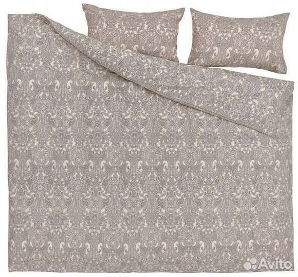 Постельное белье IKEA йэттеваллмо, бежевый/серый