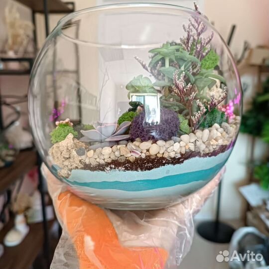 Флорариум. Необычный подарок. Букет