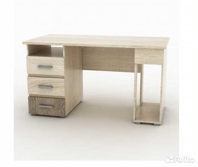 Стол компьютерный с тремя ящиками сонома св/темный